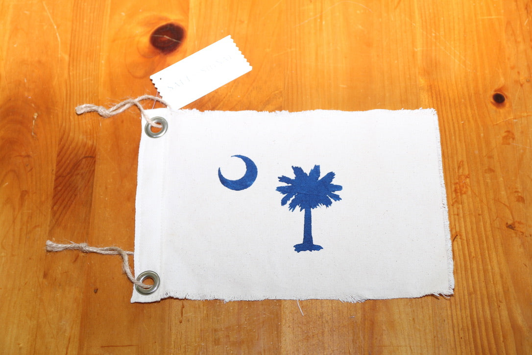 SOUTH CAROLINA PALMETTO Vintage Inspired Canvas Flag