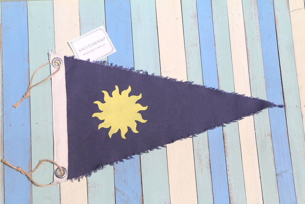 SUN SILHOUETTE Vintage Inspired Canvas Flag