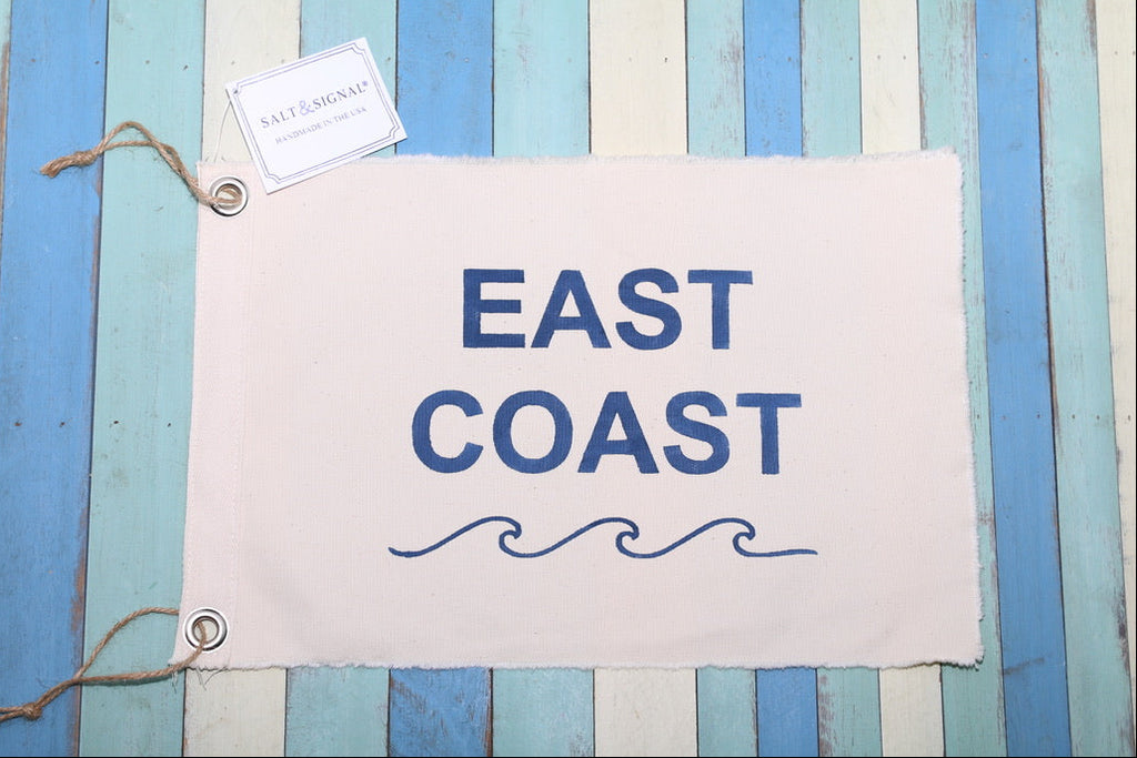 EAST COAST Vintage Inspired Canvas Flag