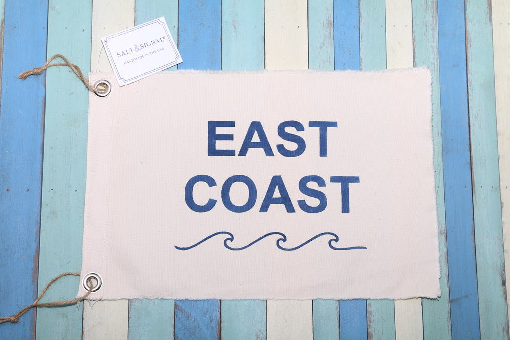 EAST COAST Vintage Inspired Canvas Flag