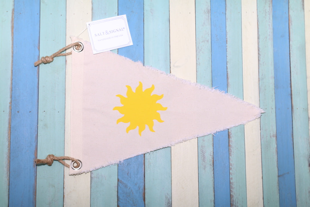 SUN SILHOUETTE Vintage Inspired Canvas Flag