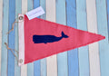NANTUCKET RED WHALE FLAG Vintage Inspired Canvas Flag